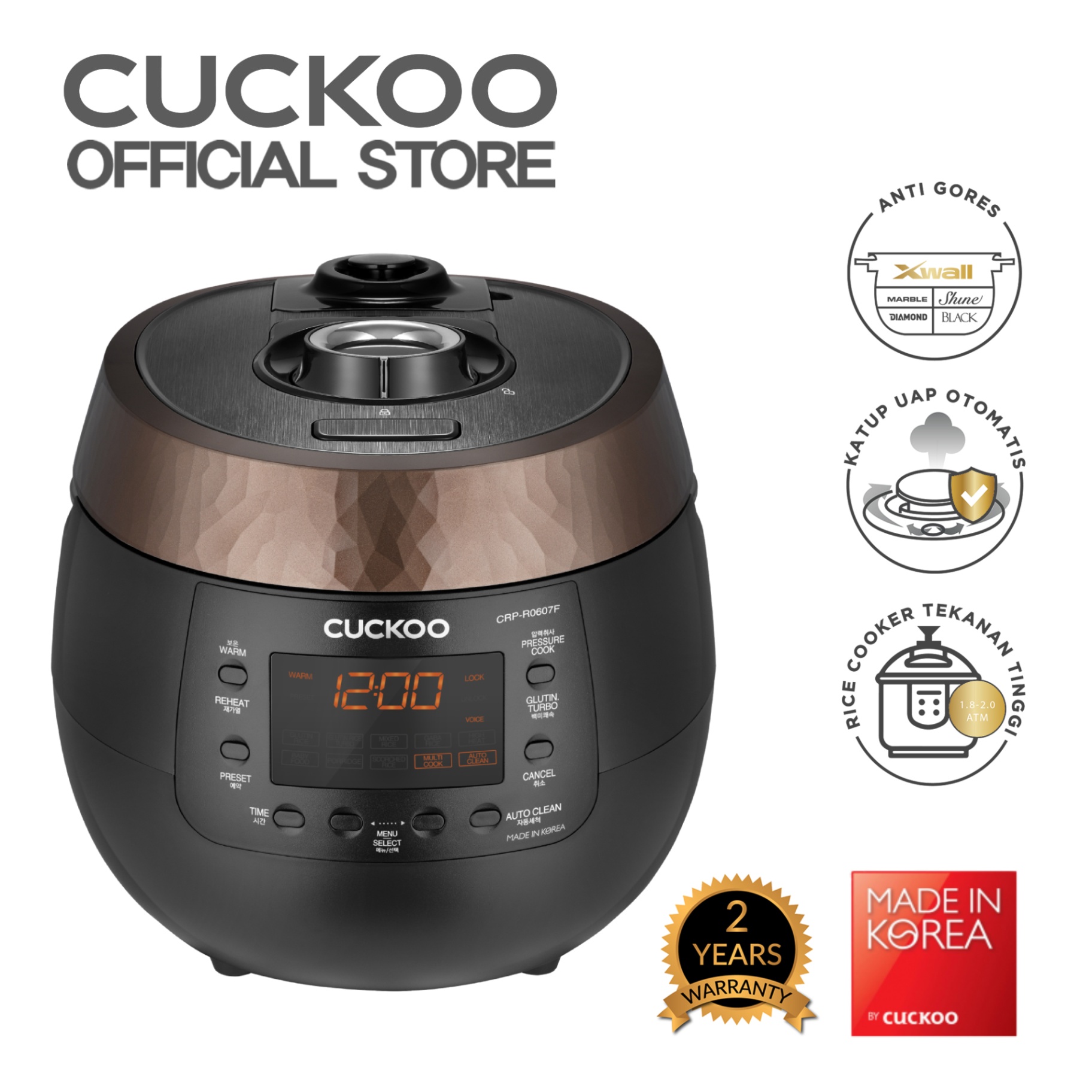 CUCKOO Pressure Rice Cooker 1 L CRP-R0612F