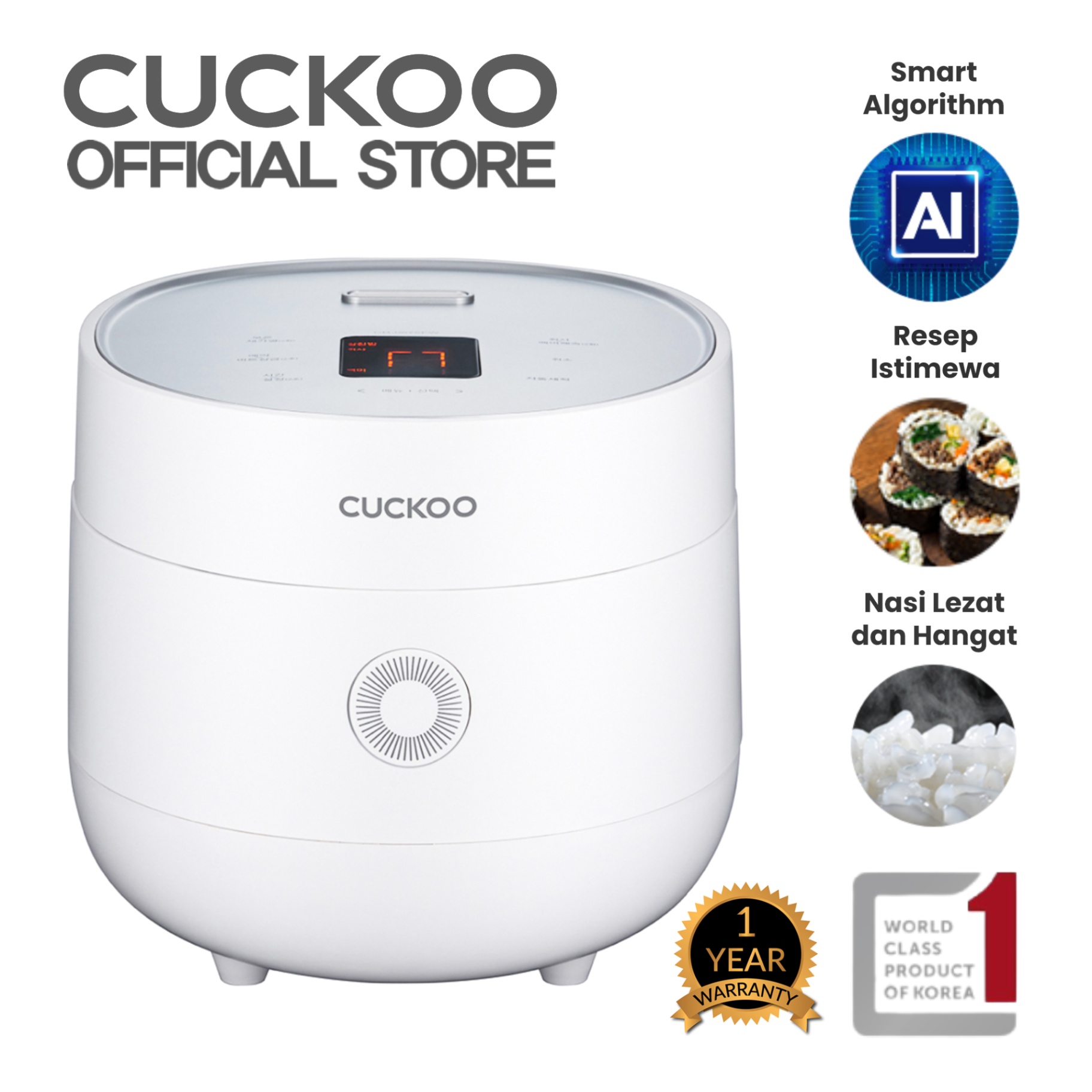 CUCKOO Digital Rice Cooker 1L CR-0675F - White
