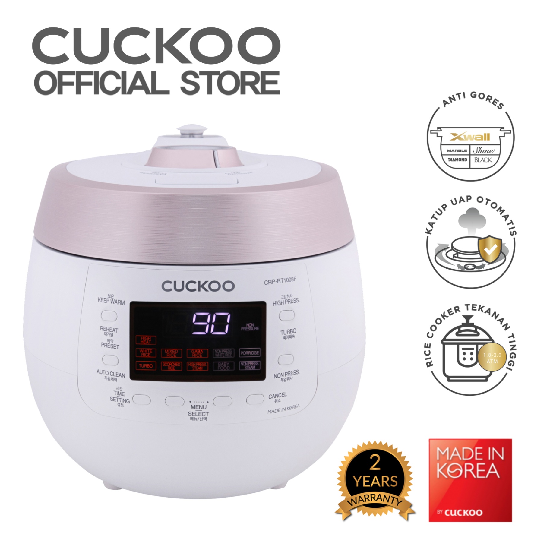 CUCKOO Twin Pressure Rice Cooker 1.8 L CRP-RT1008F