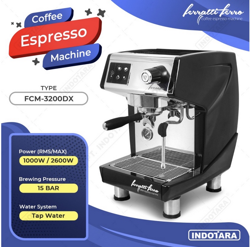 Mesin Kopi Espresso / Espresso Machine Ferratti Ferro FCM3200DX BLACK