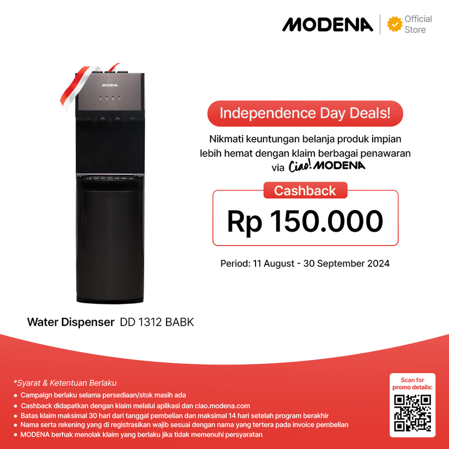 MODENA Water Dispenser - DD 1312 BABK (Galon Bawah)