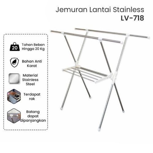 LIVEO- JEMURAN LIPAT- EXTENDABLE X-TYPE CLOTHES HANGER- LV-718
