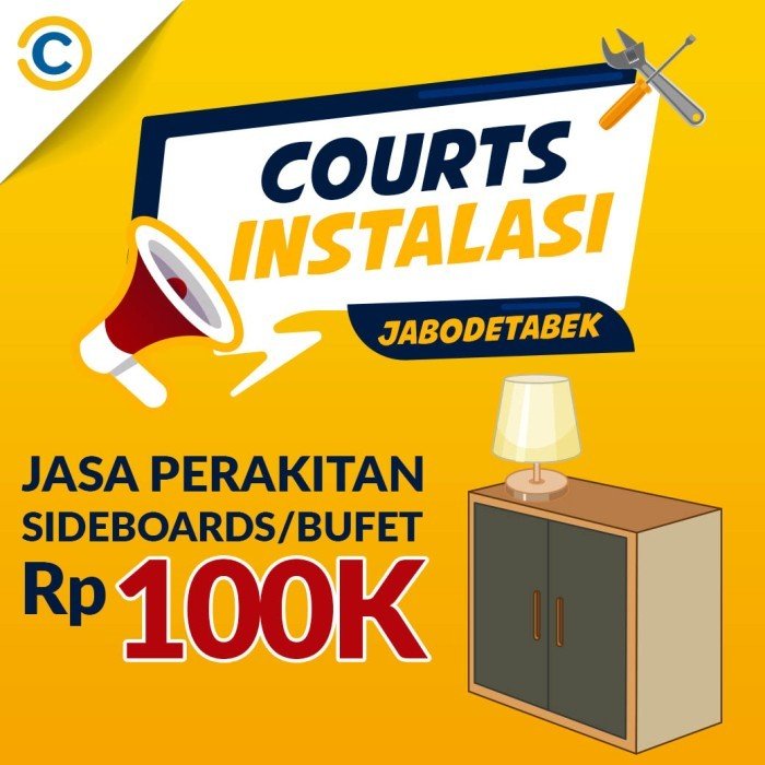 COURTS Instalasi- Jasa Perakitan Side Board/Bufet Khusus JABODETABEK