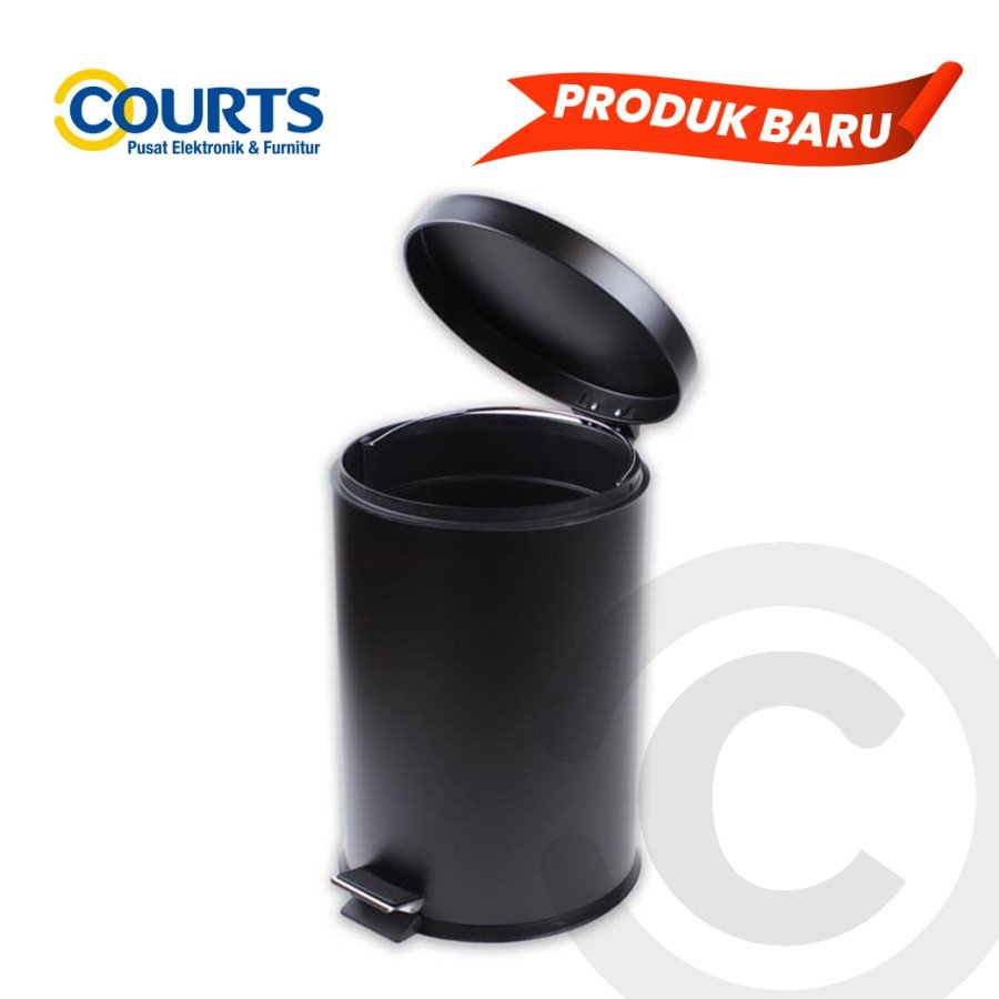 COURTS TEMPAT SAMPAH- S/S PEDAL BIN- HITAM - 8Liter
