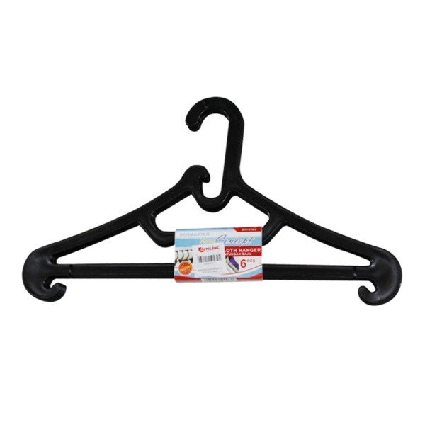 GANTUNGAN BAJU HITAM 6PC KENMASTER GE10901