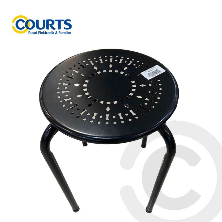 KURSI PORTABLE-LEMON DRIPS METAL STOOL-BLACK