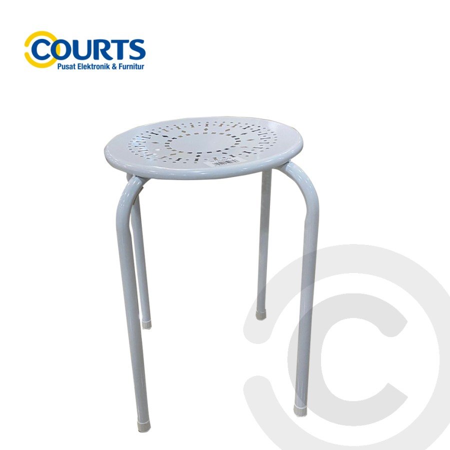 KURSI PORTABLE-LEMON DRIPS METAL STOOL-WHITE