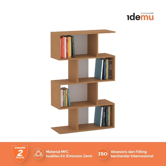 Idemu Rak Buku Zigzag Minimalis