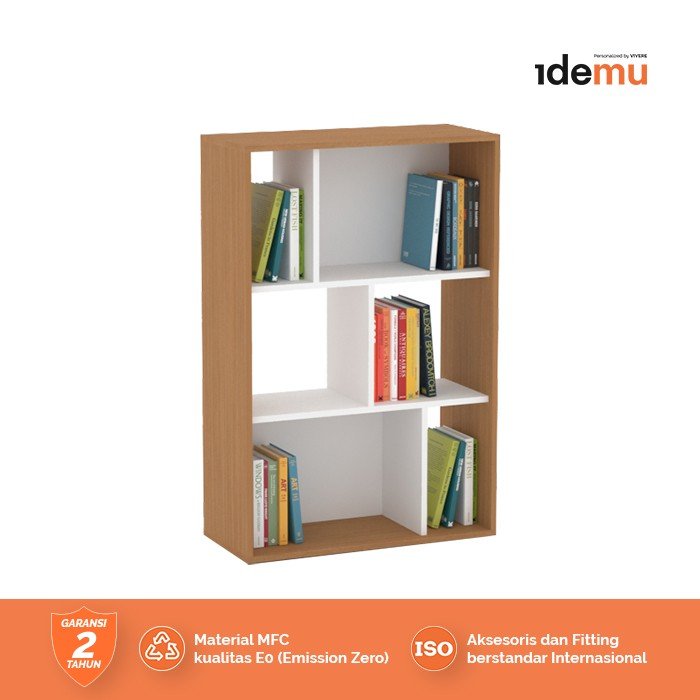 Idemu Rak Buku Terbuka & Tertutup Lemari Furnitur Minimalis Book Rack