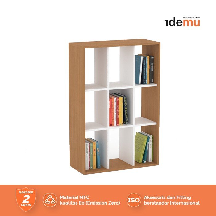 Idemu Rak Buku Terbuka Sejajar Lemari Furnitur Minimalis Book Rack