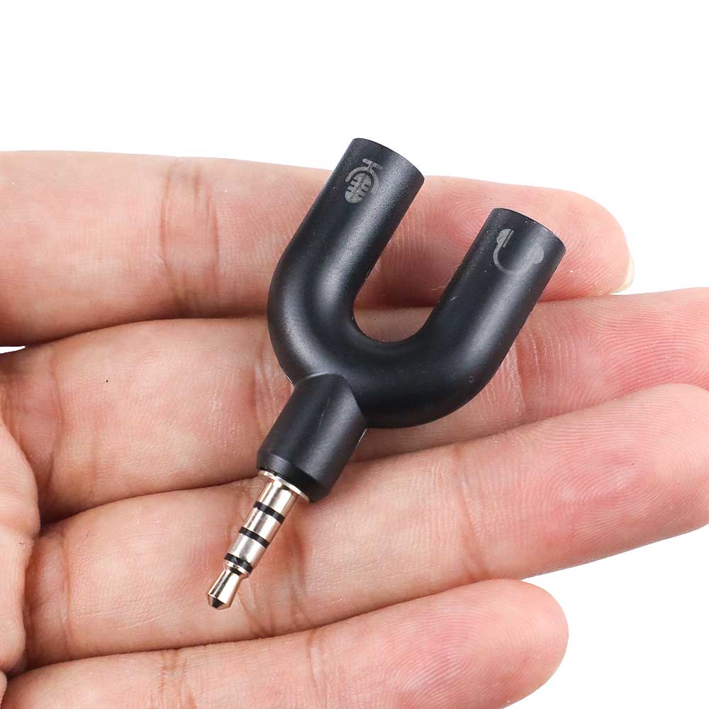 Audio Splitter Jack 3.5 mm U Shape 2in1 Mic And Audio