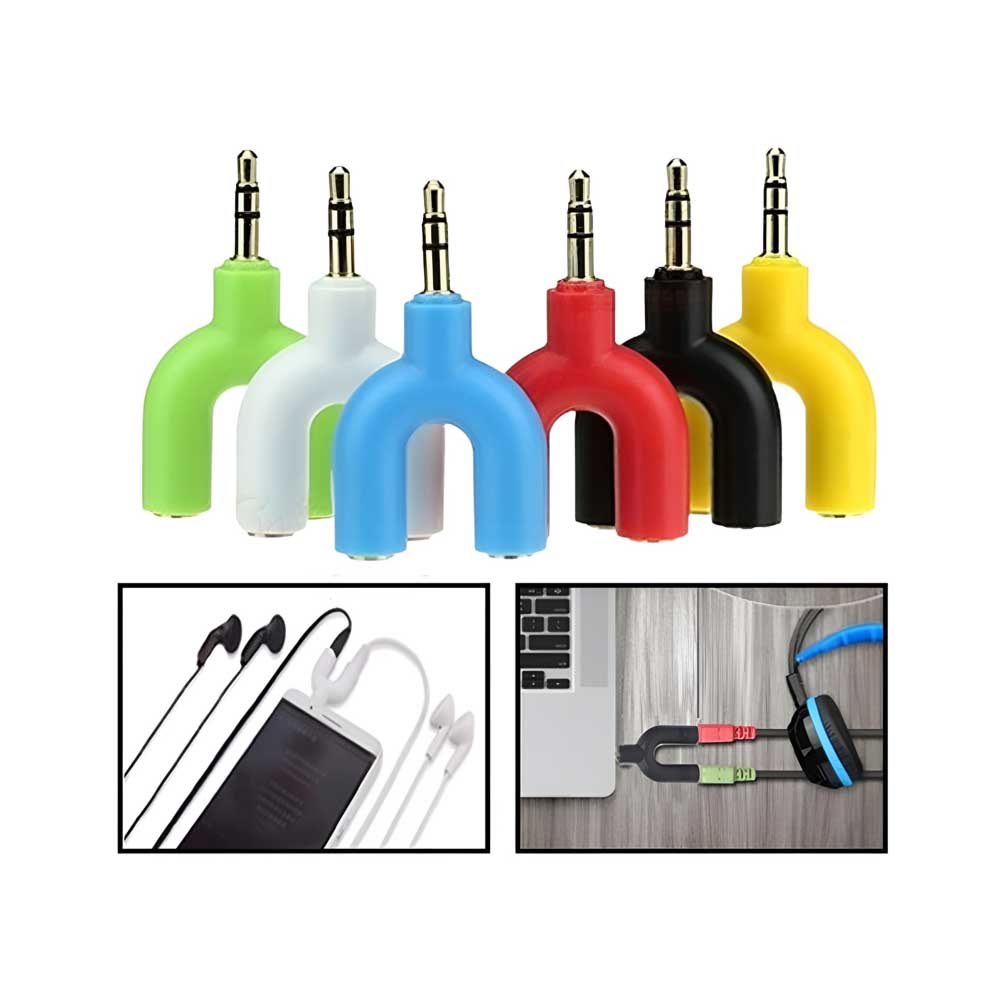 Audio Splitter Jack 3.5 mm U Shape 2in1 Mic And Audio