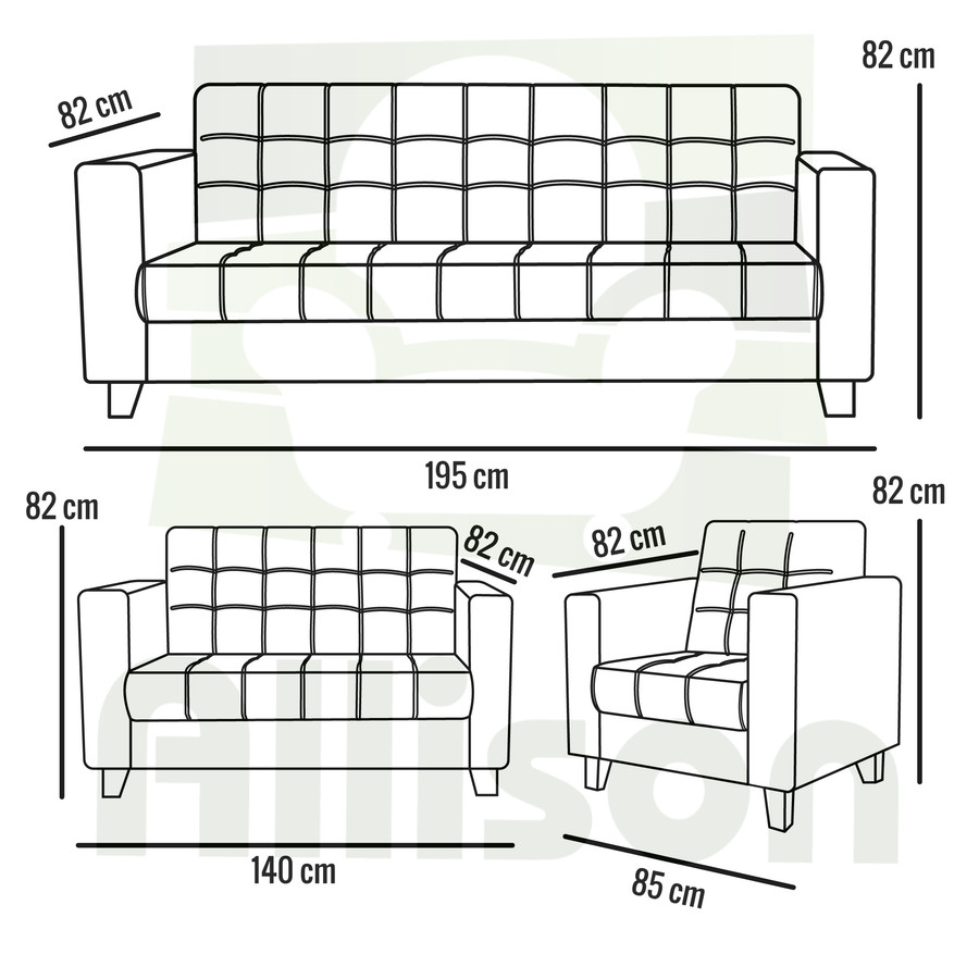 Sofa Minimalis 321 Seater atau Sofa Scandinavian 321 Dudukan Vintage  321 Seater