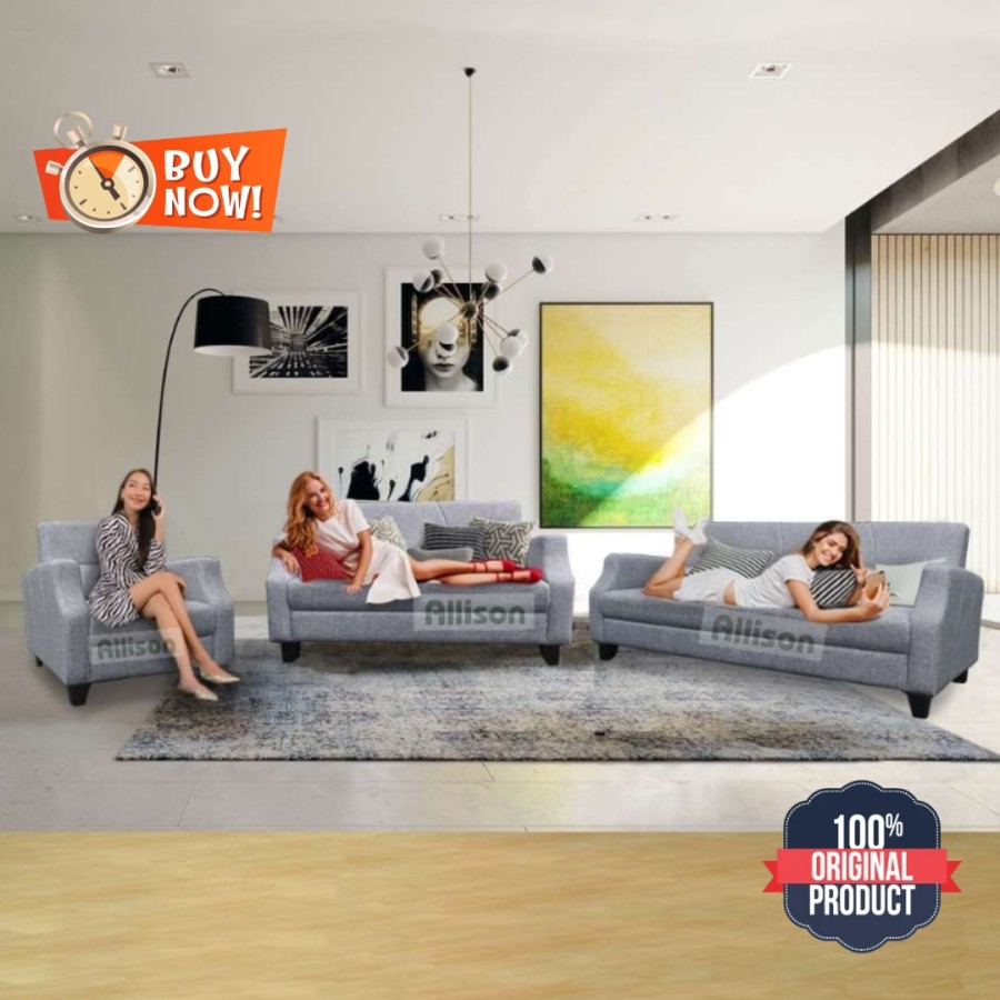 Allison Sofa set RuangTamu Minimalis Dark Grey