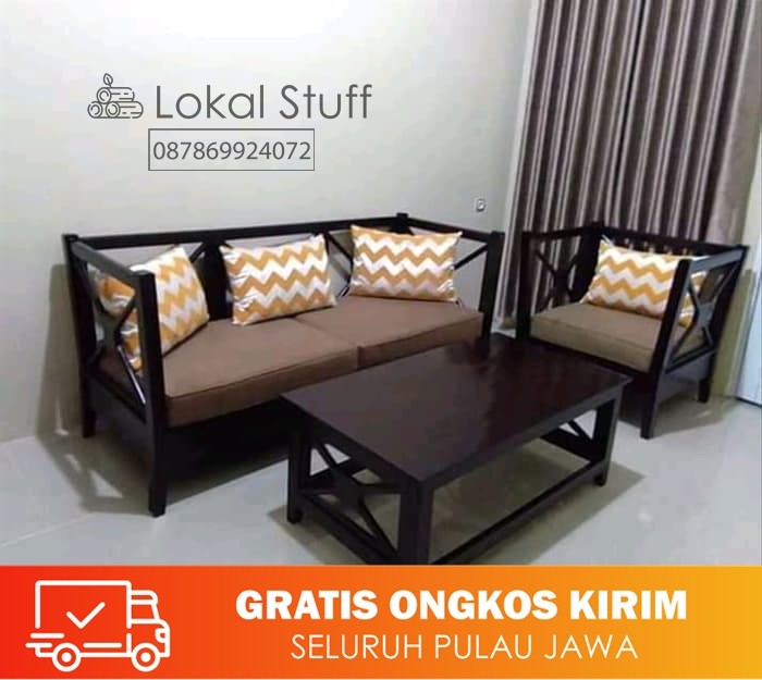 Kursi Sofa Tamu,ruang Keluarga Minimalis Kayu Jati solid kokoh