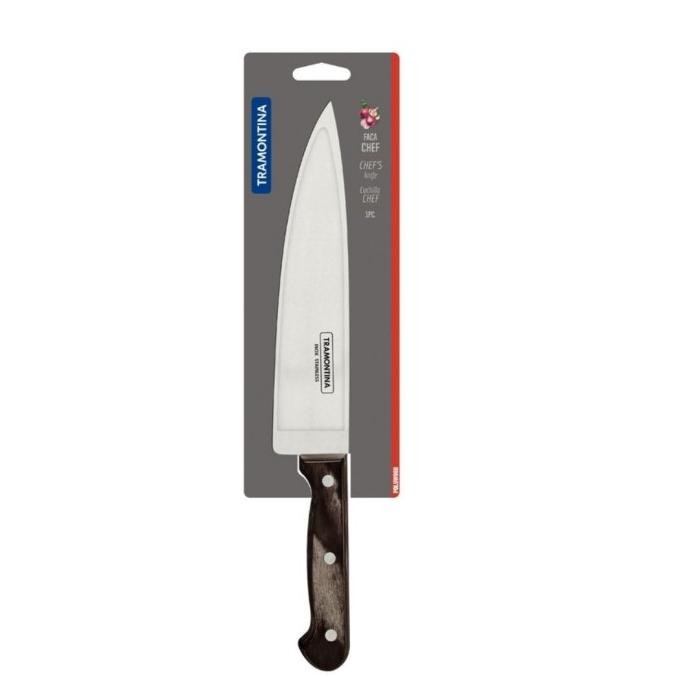 PISAU TRAMONTINA - 8 INCH COOKS KNIFE POLYWOOD BROWN