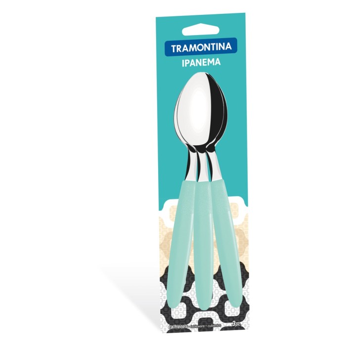 Sendok Tramontina - 3 Pcs Tea Spoons Ipanema Off Green