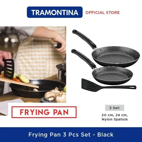 Tramontina - 3 Pcs Set (Fp 20Cm, Fp24Cm, Nylon Spatula)