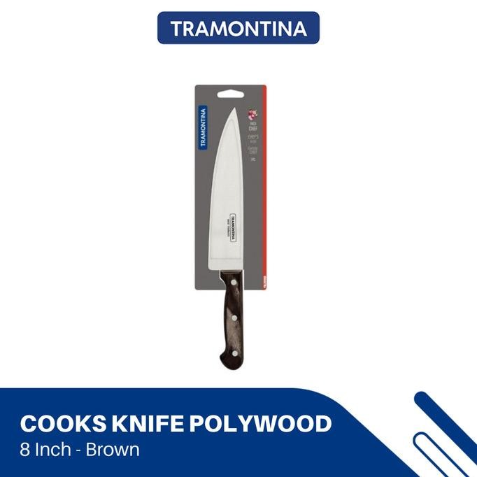 PISAU TRAMONTINA - 8 INCH COOKS KNIFE POLYWOOD BROWN