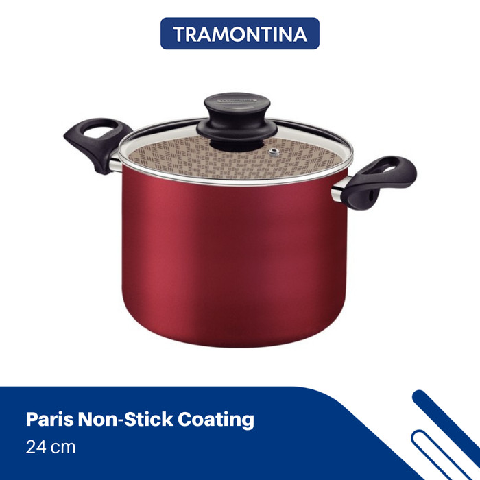Panci Tramontina Paris Stock Pot Paris Non-Stick Coating 24 Cm
