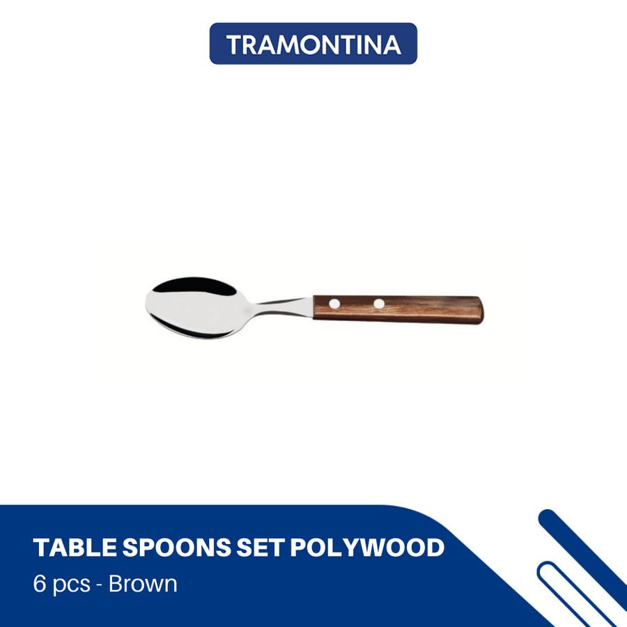 PISAU TRAMONTINA - 6 PC TABLE SPOONS SET POLYWOOD BROWN