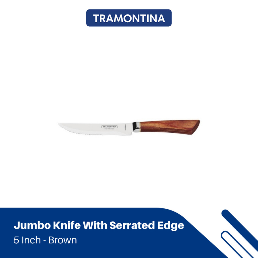 Pisau Tramontina - 5 Jumbo Knife With Serrated Edge Brown