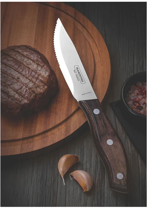 Pisau Steak Tramontina - 5 Jumbo Steak Knife Polywood Brown