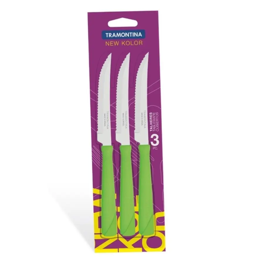 Tramontina - 3 Pc Steak Knife Set N. Kolor