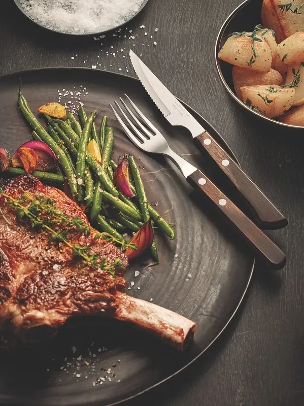 Pisau Steak 4 Inch Tramontina - Steak Knife Polywood Brown.