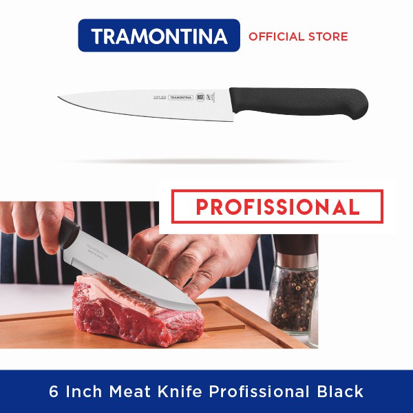 Pisau Tramontina - 6 Inch Meat Knife Professional Black