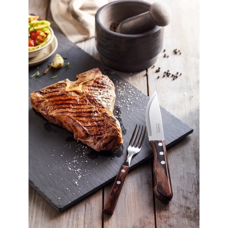 Pisau Steak Tramontina 5 Inch Jumbo Steak Knife Polywood Brown