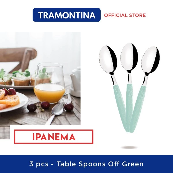 Sendok Tramontina - 3 Pcs Tea Spoons Ipanema Off Green