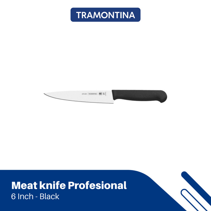 Pisau Tramontina - 6 Inch Meat Knife Professional Black