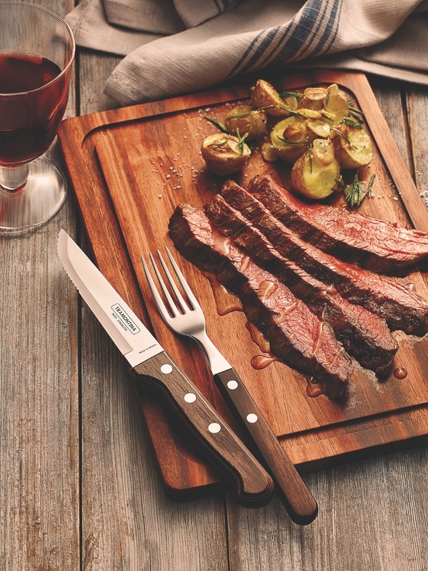 Pisau Steak Tramontina 5 Inch Jumbo Steak Knife Brown Polywood