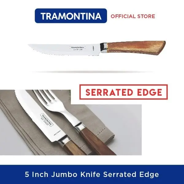 Pisau Tramontina - 5 inch Jumbo Knife With Serrated Edge Natural