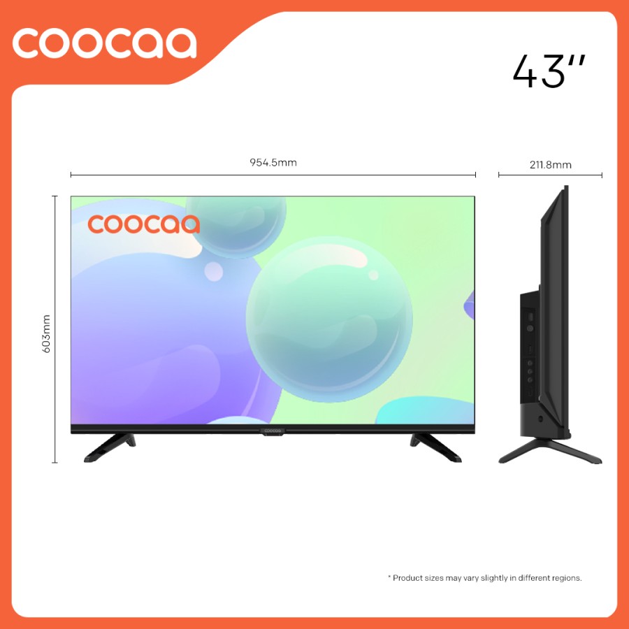 [Google TV] COOCAA Smart LED TV 43 Inch - Netflix & Youtube - 43Z72