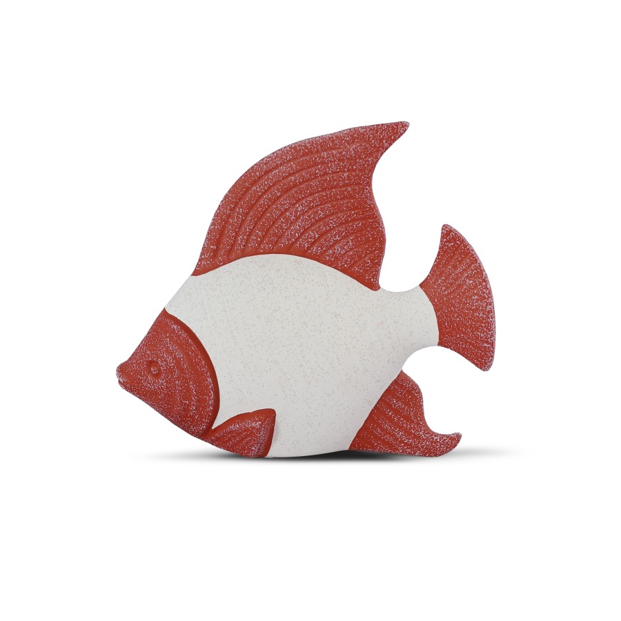 VIVERE Object Deco Fish Red White 24X10X21CM - Pajangan Meja