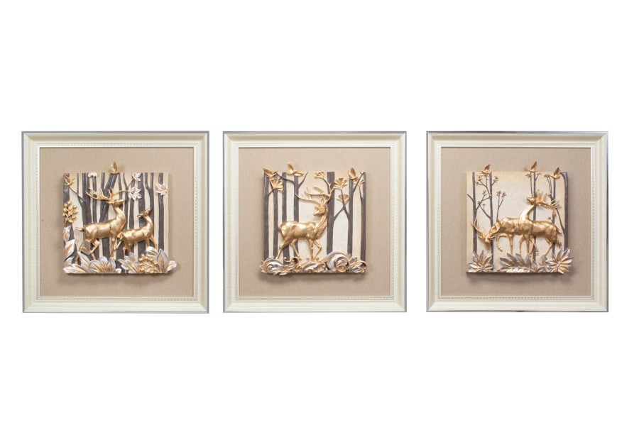 VIVERE Wall Deco Deer Elegant Forest Brown 210X70CM - Pajangan Dinding