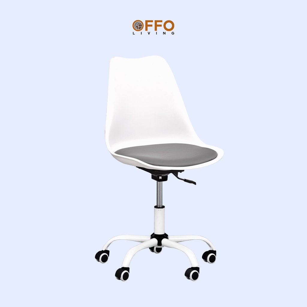 Offo Living - Kursi Kantor Kursi Belajar White Jasmine