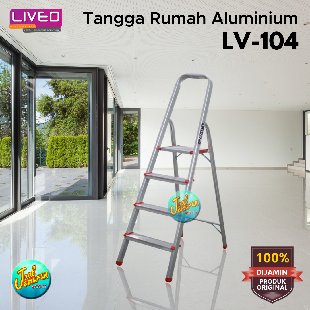 Tangga Aluminium Lipat Rumah Tangga 80 cm Pegangan Household Ladder