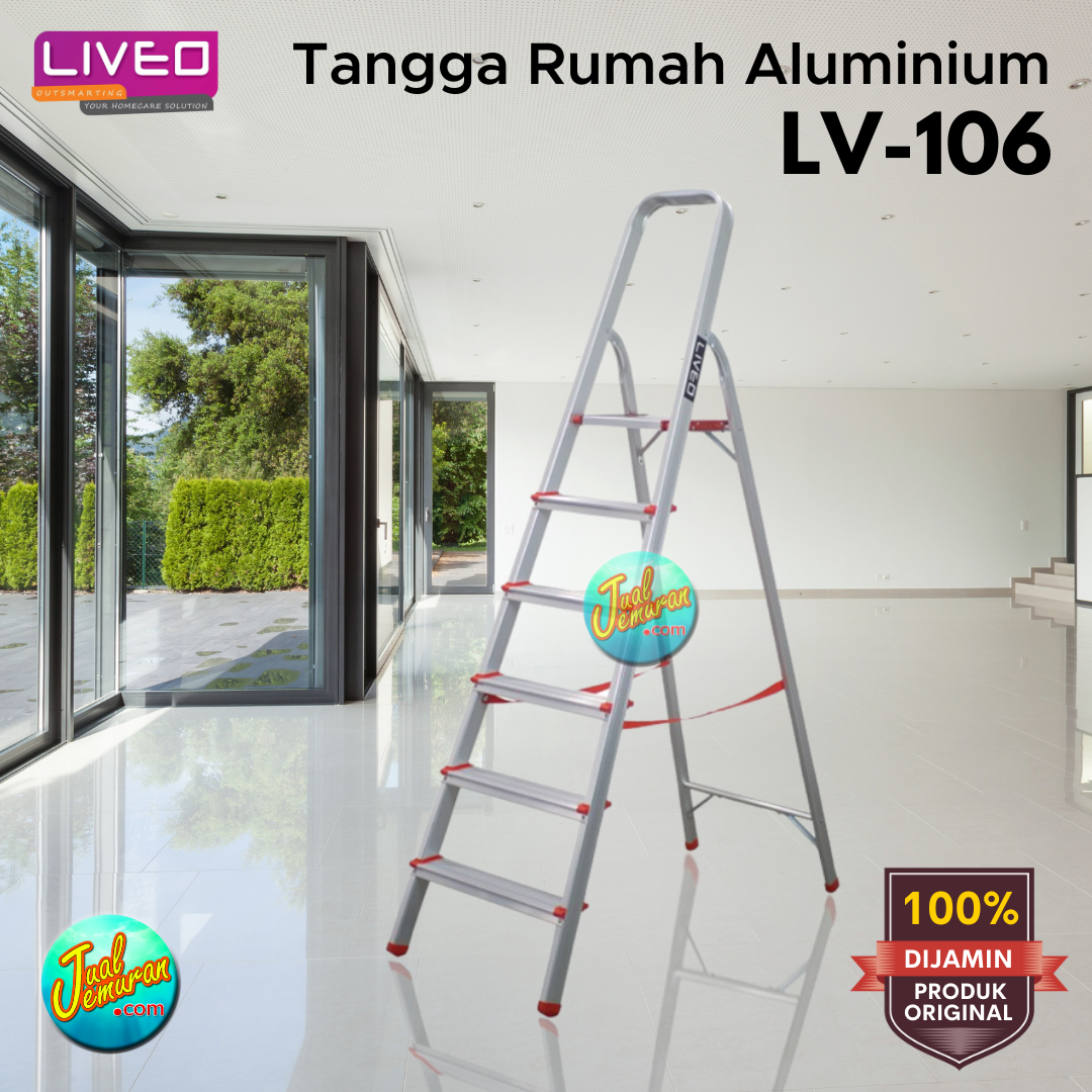 Tangga Aluminium Lipat Rumah Tangga 120 cm Pegangan Household Ladder