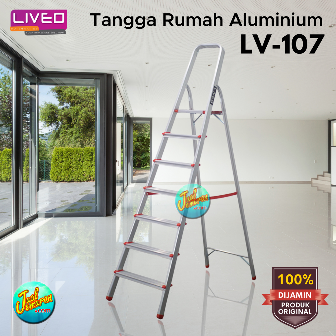 Tangga Aluminium Lipat 1,5 M dengan Pegangan untuk Rumah Tangga 140 cm