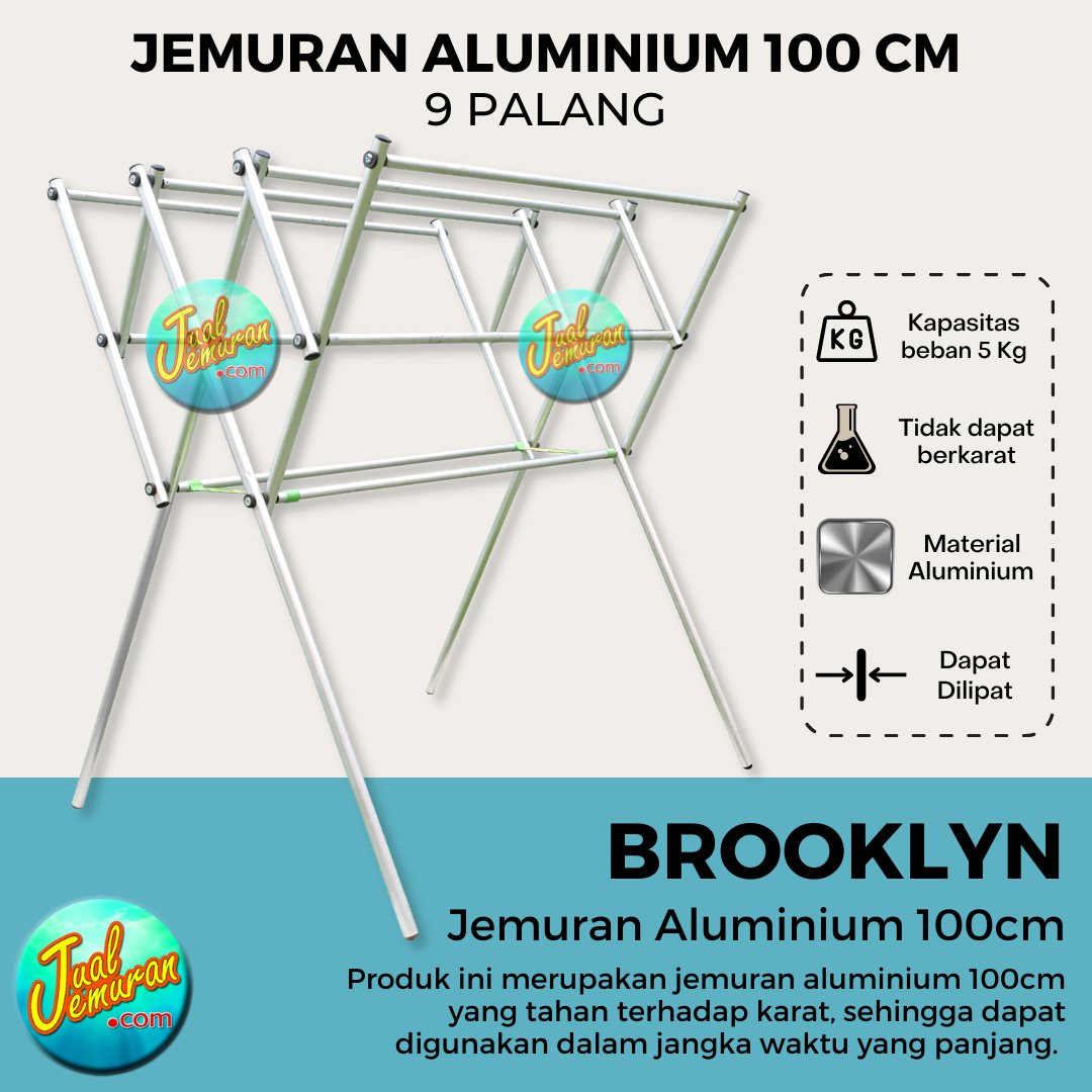 Jemuran Baju Rak Handuk Aluminium MINI 100cm Kecil 100 cm
