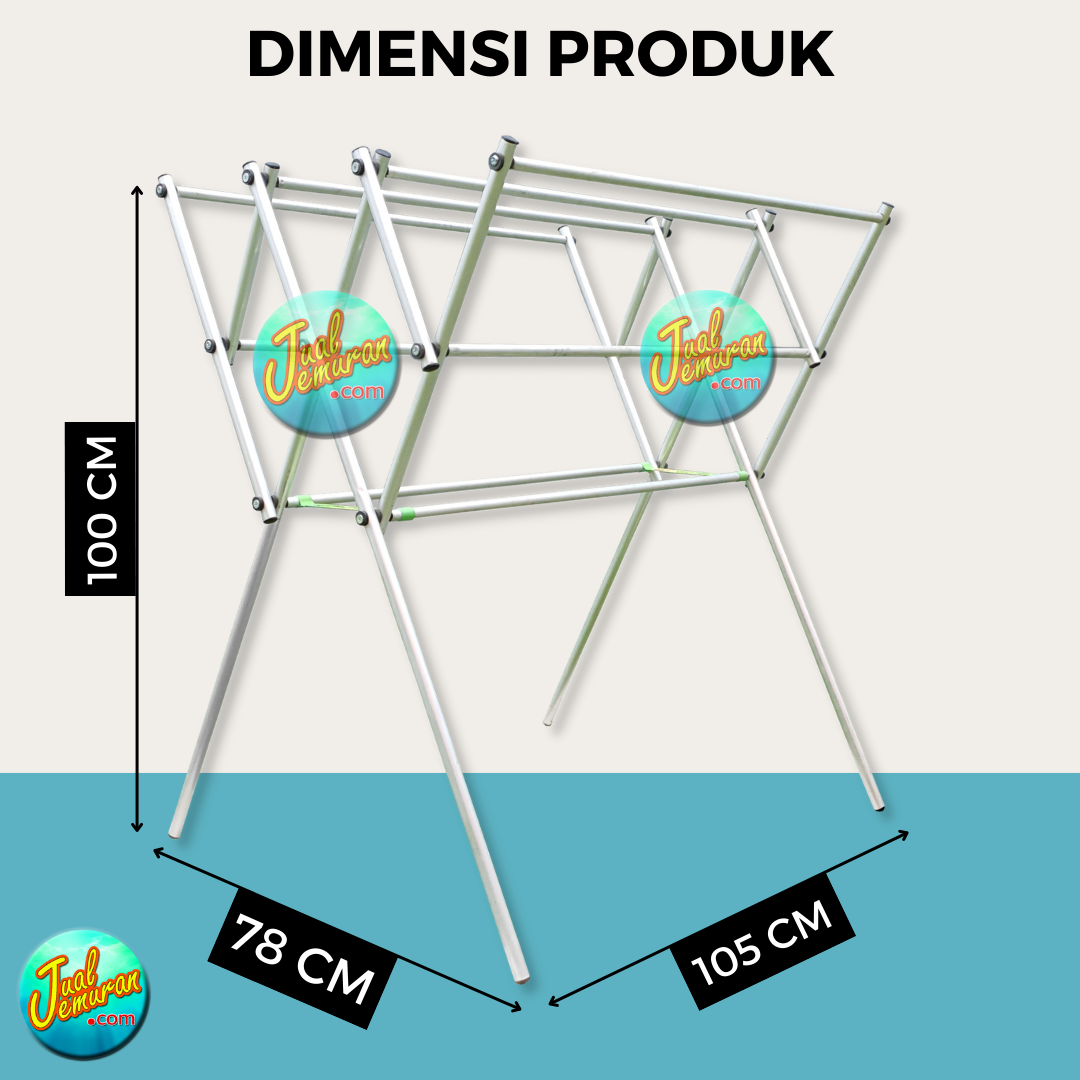 Jemuran Baju Rak Handuk Aluminium MINI 100cm Kecil 100 cm