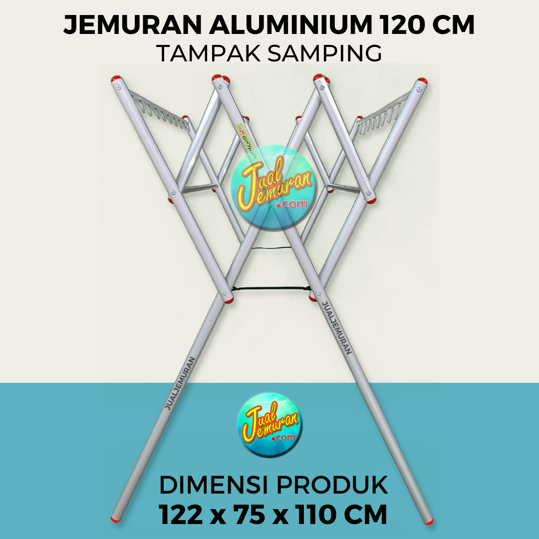 Jemuran Baju Aluminium Lipat Portable 120 cm Cantolan Hanger