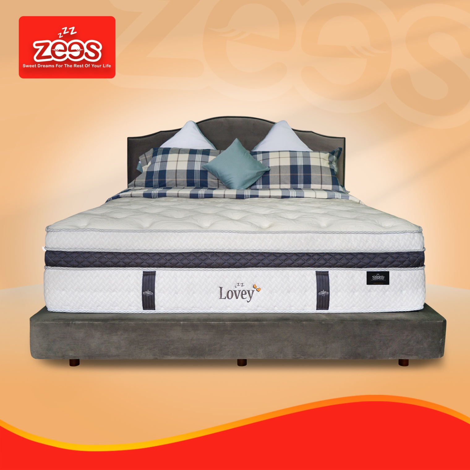 Jual Zees Springbed Tipe Lovey Off White Emoticons Mattress Only