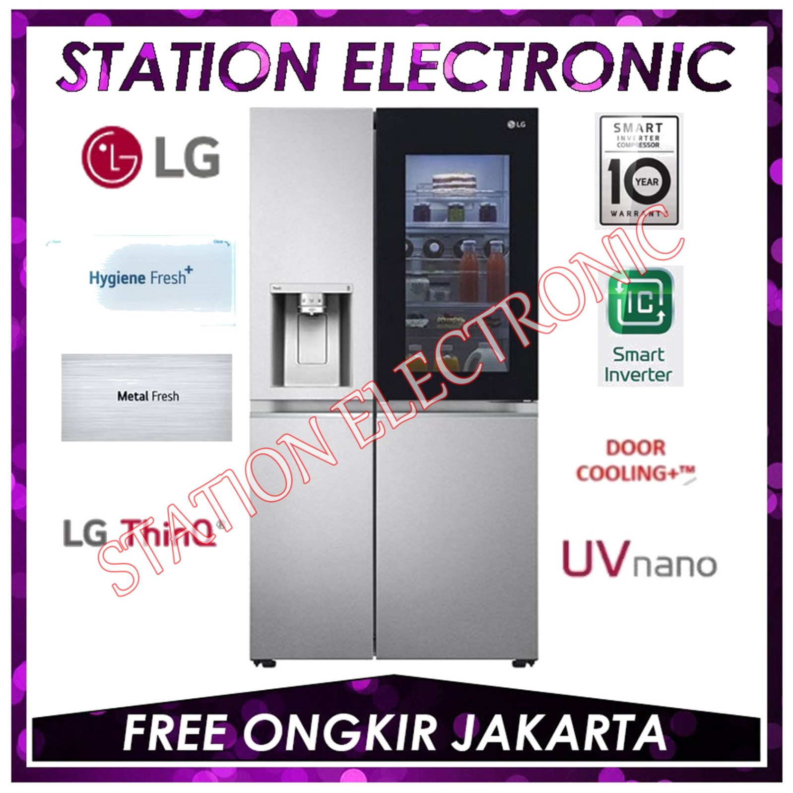 Kulkas Side by Side LG GC-X257 CSEW / GC-X257CSEW Garansi Resmi