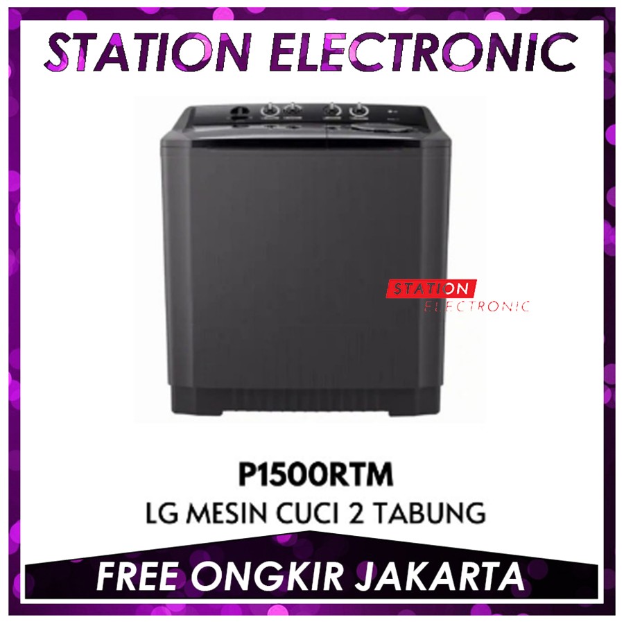 LG Mesin Cuci 2 Tabung Twin Tub Kapasitas 15 KG P1500RTM P1500