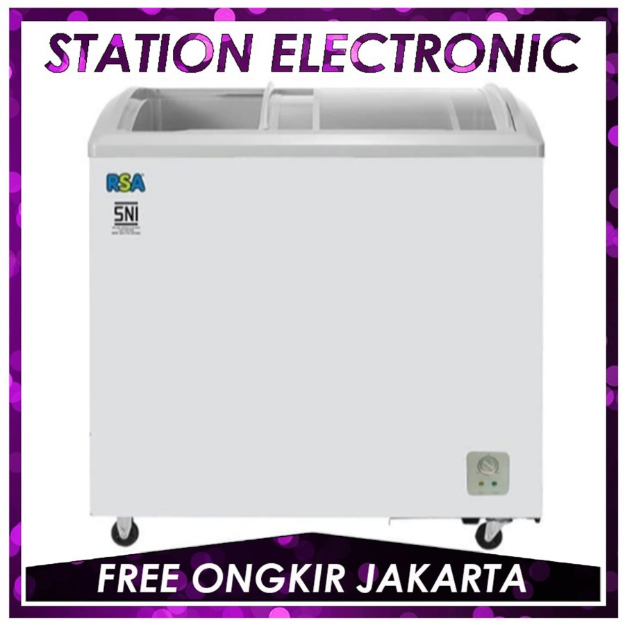 RSA Sliding Curve Glass Door Freezer SD-303 Putih [Khusus JABODETABEK]