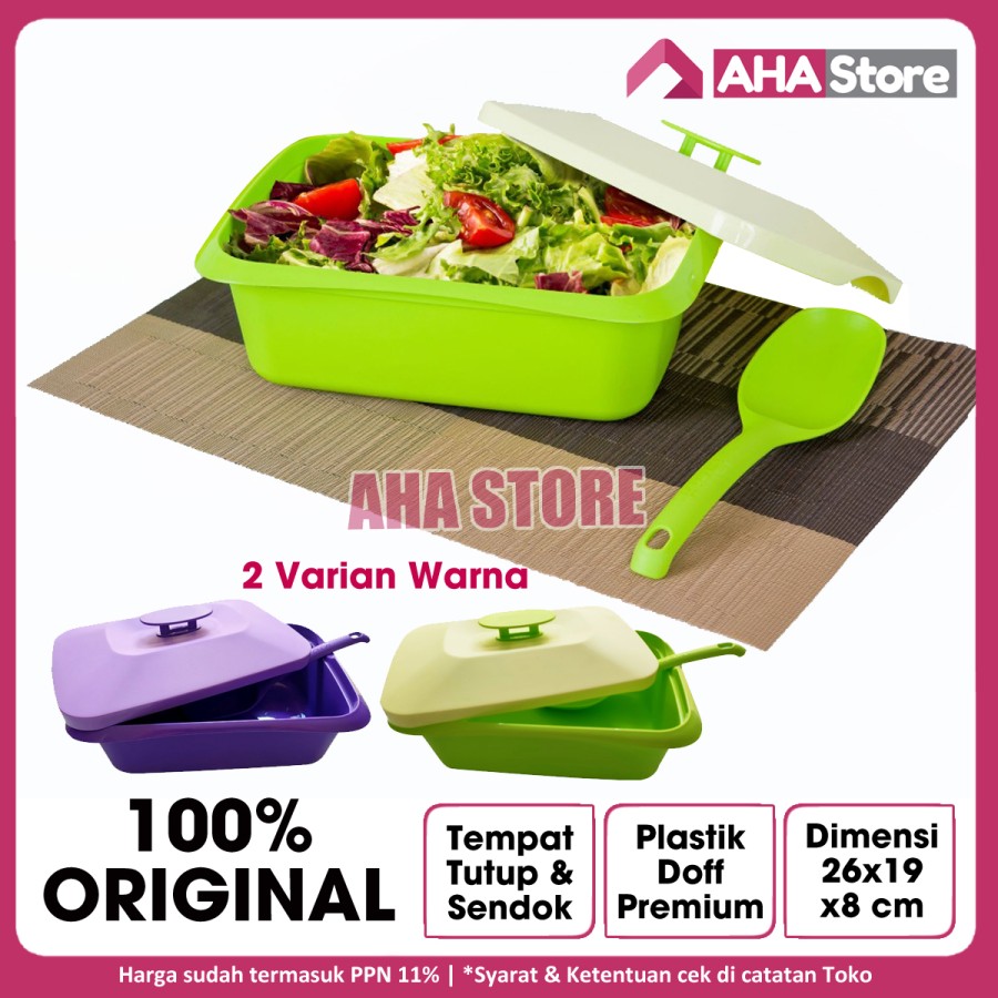 AHA Food Storage Tempat Makanan / Wadah Saji / Mangkuk Sayur Plastik - Hijau